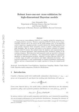 Robust leave-one-out cross-validation for high-dimensional Bayesian
  models