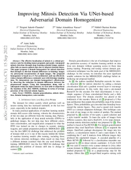 Improving Mitosis Detection Via UNet-based Adversarial Domain
  Homogenizer