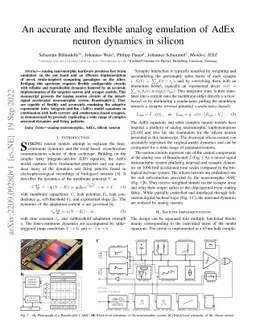 An accurate and flexible analog emulation of AdEx neuron dynamics in
  silicon
