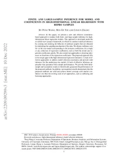 Finite- and Large- Sample Inference for Model and Coefficients in
  High-dimensional Linear Regression with Repro Samples