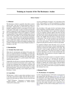 Training an Assassin AI for The Resistance: Avalon