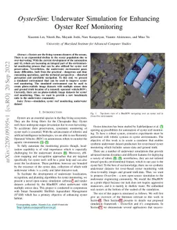 OysterSim: Underwater Simulation for Enhancing Oyster Reef Monitoring
