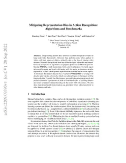 Mitigating Representation Bias in Action Recognition: Algorithms and
  Benchmarks