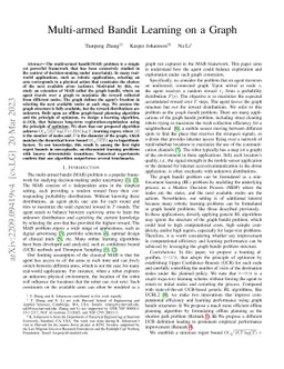 Multi-armed Bandit Learning on a Graph