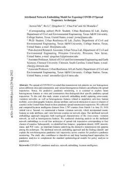 Attributed Network Embedding Model for Exposing COVID-19 Spread
  Trajectory Archetypes