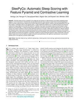 SleePyCo: Automatic Sleep Scoring with Feature Pyramid and Contrastive
  Learning