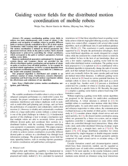 Guiding vector fields for the distributed motion coordination of mobile
  robots