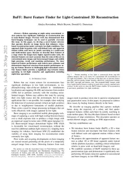 BuFF: Burst Feature Finder for Light-Constrained 3D Reconstruction