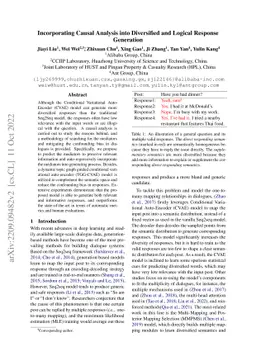 Incorporating Causal Analysis into Diversified and Logical Response
  Generation