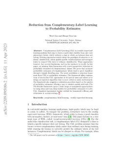 Reduction from Complementary-Label Learning to Probability Estimates