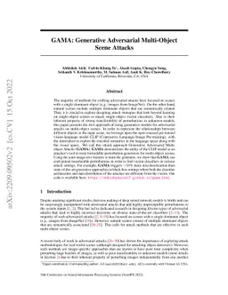 GAMA: Generative Adversarial Multi-Object Scene Attacks