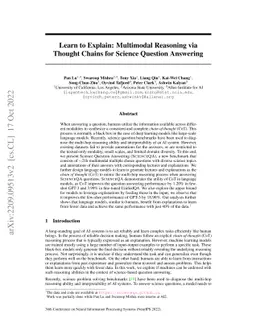 Learn to Explain: Multimodal Reasoning via Thought Chains for Science
  Question Answering