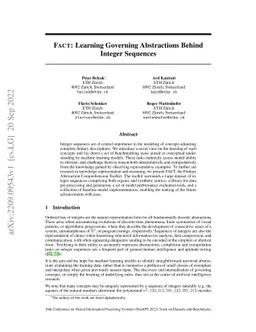 FACT: Learning Governing Abstractions Behind Integer Sequences