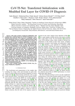 CoV-TI-Net: Transferred Initialization with Modified End Layer for
  COVID-19 Diagnosis