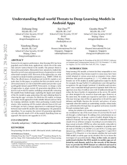 Understanding Real-world Threats to Deep Learning Models in Android Apps
