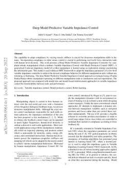 Deep Model Predictive Variable Impedance Control