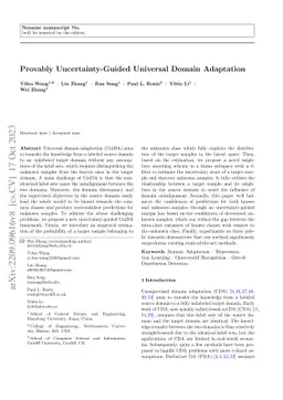 Provably Uncertainty-Guided Universal Domain Adaptation