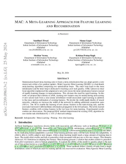 MAC: A Meta-Learning Approach for Feature Learning and Recombination