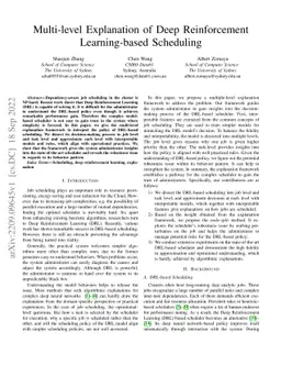Multi-level Explanation of Deep Reinforcement Learning-based Scheduling