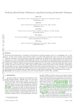 Predicting Mutual Funds' Performance using Deep Learning and Ensemble
  Techniques