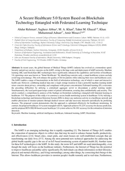 A Secure Healthcare 5.0 System Based on Blockchain Technology Entangled
  with Federated Learning Technique