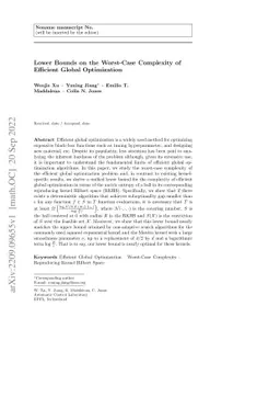 Lower Bounds on the Worst-Case Complexity of Efficient Global
  Optimization