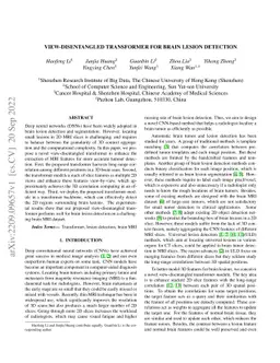 View-Disentangled Transformer for Brain Lesion Detection