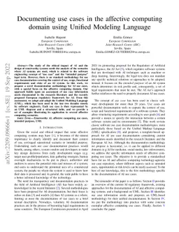 Documenting use cases in the affective computing domain using Unified
  Modeling Language