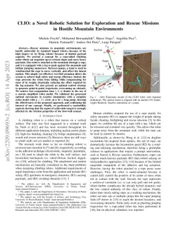 CLIO: a Novel Robotic Solution for Exploration and Rescue Missions in
  Hostile Mountain Environments