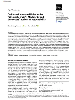 Dislocated Accountabilities in the AI Supply Chain: Modularity and
  Developers' Notions of Responsibility