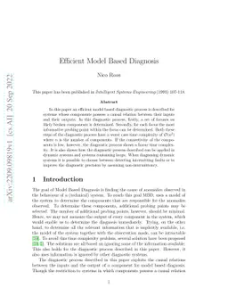 Efficient Model Based Diagnosis