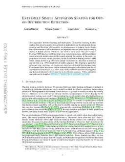 Extremely Simple Activation Shaping for Out-of-Distribution Detection