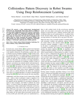 Collisionless Pattern Discovery in Robot Swarms Using Deep Reinforcement
  Learning
