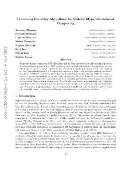 Streaming Encoding Algorithms for Scalable Hyperdimensional Computing