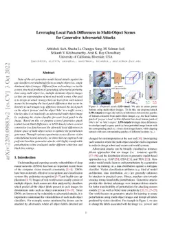 Leveraging Local Patch Differences in Multi-Object Scenes for Generative
  Adversarial Attacks