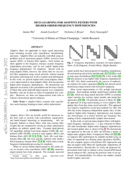 Meta-Learning for Adaptive Filters with Higher-Order Frequency
  Dependencies