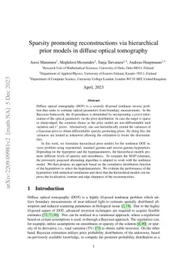 Sparsity promoting reconstructions via hierarchical prior models in
  diffuse optical tomography