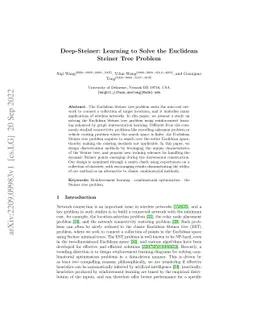 Deep-Steiner: Learning to Solve the Euclidean Steiner Tree Problem