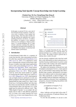 Incorporating Task-specific Concept Knowledge into Script Learning