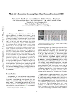 Multi-View Reconstruction using Signed Ray Distance Functions (SRDF)