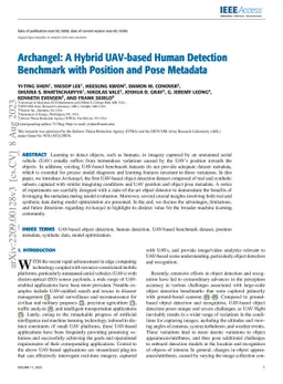 Archangel: A Hybrid UAV-based Human Detection Benchmark with Position
  and Pose Metadata