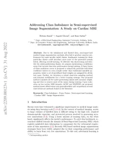 Addressing Class Imbalance in Semi-supervised Image Segmentation: A
  Study on Cardiac MRI