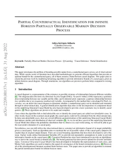 Partial Counterfactual Identification for Infinite Horizon Partially
  Observable Markov Decision Process