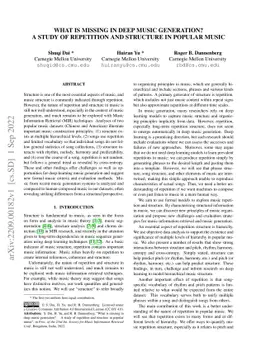 What is missing in deep music generation? A study of repetition and
  structure in popular music