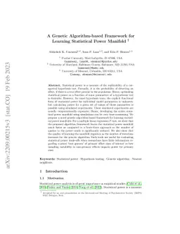 A Genetic Algorithm-based Framework for Learning Statistical Power
  Manifold