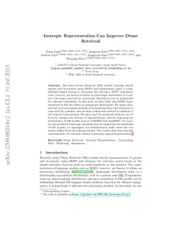 Isotropic Representation Can Improve Dense Retrieval