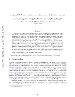 Trading Off Privacy, Utility and Efficiency in Federated Learning