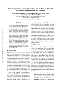Which anonymization technique is best for which NLP task? -- It depends.
  A Systematic Study on Clinical Text Processing