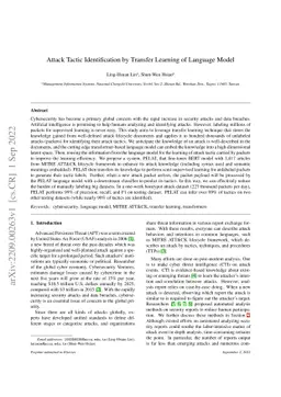 Attack Tactic Identification by Transfer Learning of Language Model