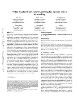 Video-Guided Curriculum Learning for Spoken Video Grounding